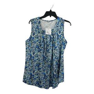 Women’s Blue Floral Sleeveless Top Size Medium